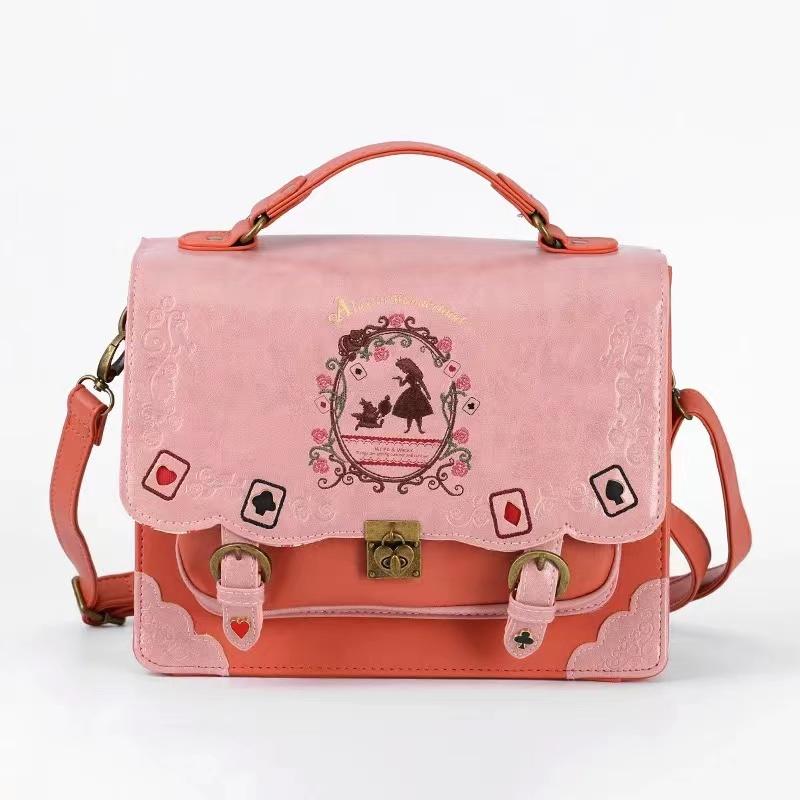 Gothic Lolita Briefcase Backpack Women Vintage Jk Schoolbag Messenger Bag Female Japanese Harajuku Kawaii Handbags