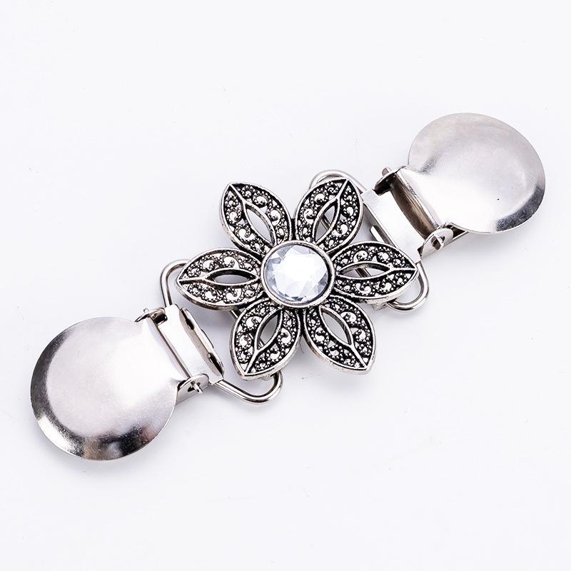 Vintage European & American Shawl Clip: Women's Diamond Sweater, Scarf, Brooch & Collar Alloy Accessories