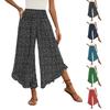 Damen Freizeit Weite Hosen Hohe Taille Lockerer Schnitt Gepunkteter Druck Elastischer Bund Palazzo Hosen