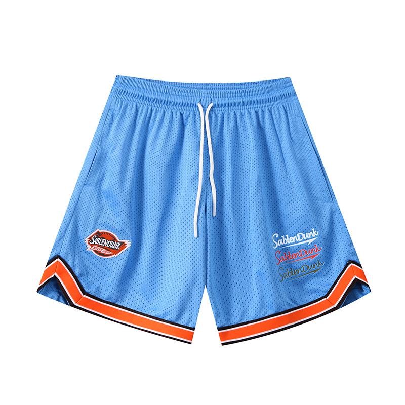 Unisex Summer Double-Layer Mesh Basketball Shorts: Loose, Breathable, Casual Retro Sportswear