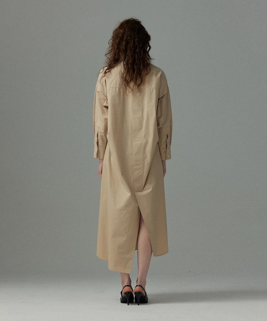 Meuameu [Essential] Maxi Pin Tuck Shirt Dress