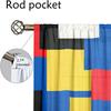 2Pcs Mondrian Style Curtains 3D Colorful Square Pattern Living Room Study Sunshade Modern Art Decor Curtains