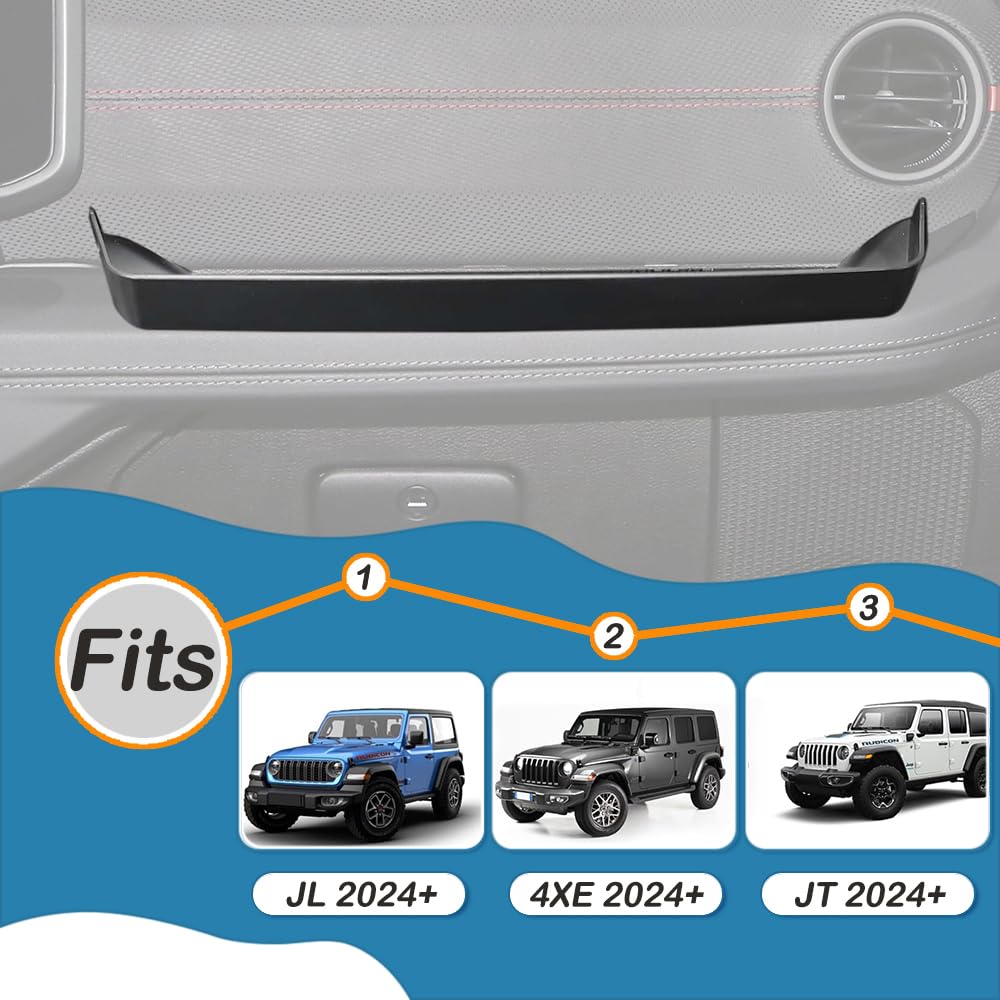 YOCTM Door Handle Pocket for Jeep Wrangler JL Gladiator JT 4XE 2024 2025 Glove Side Storage Box Custom Interior with Mat - Box/Passenger -
