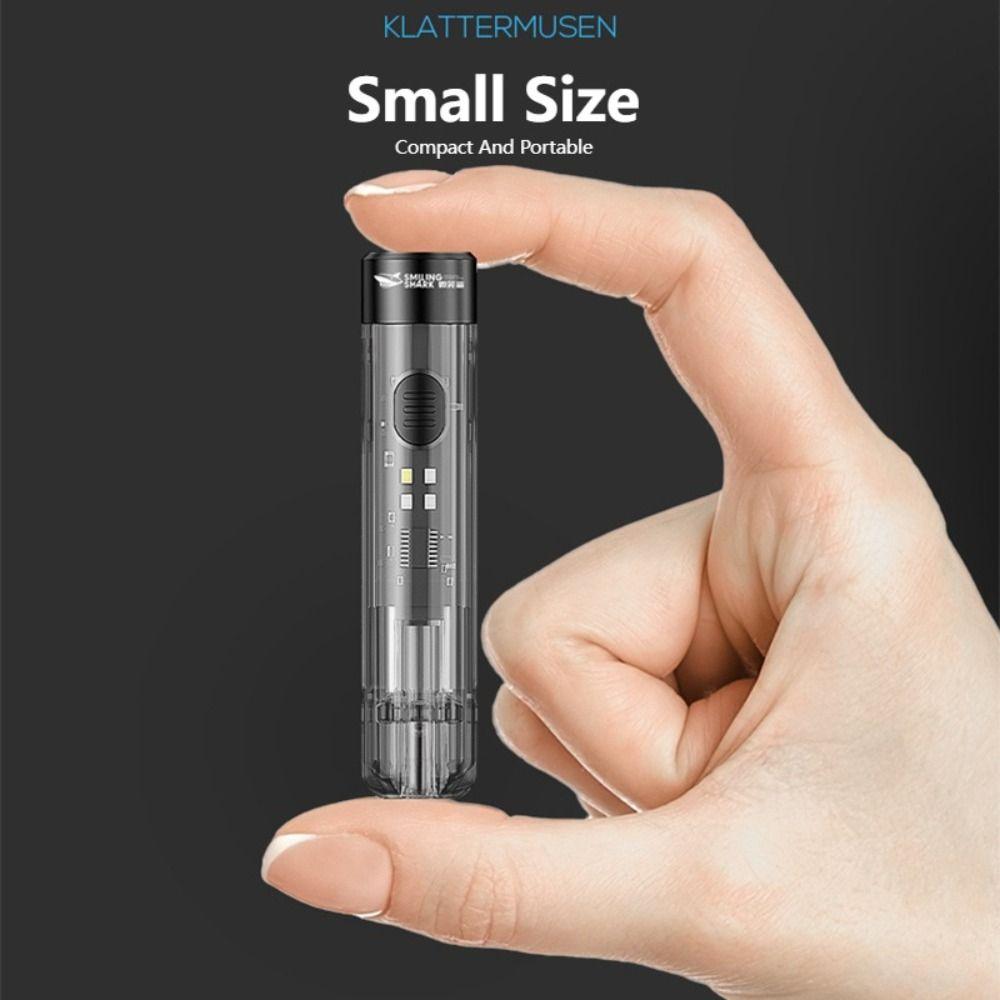 Portable Mini Keychain Flashlight USB Rechargeable UV/Red Light Pocket LED Flashlight 80 Lumen with Buckle Small Flashlight