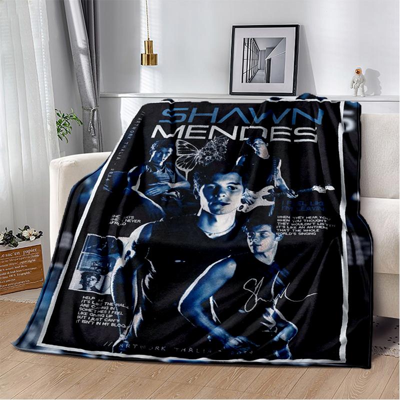 3D Shawn Mendes Handwritten Singer Soft Plush Blanket,Flannel Blanket Throw Blanket for Living Room Bedroom Bed Sofa Kid Gift