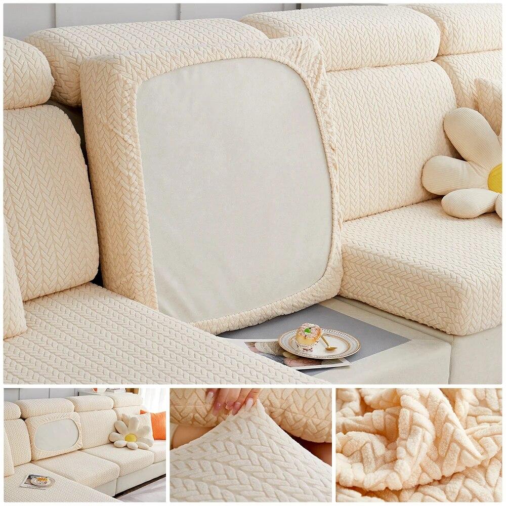 Huse elastice de perne de canapea îngroșate model Jacquard Husă de scaun pentru canapea de protecție pentru sufragerie în formă de L husă de canapea de colț