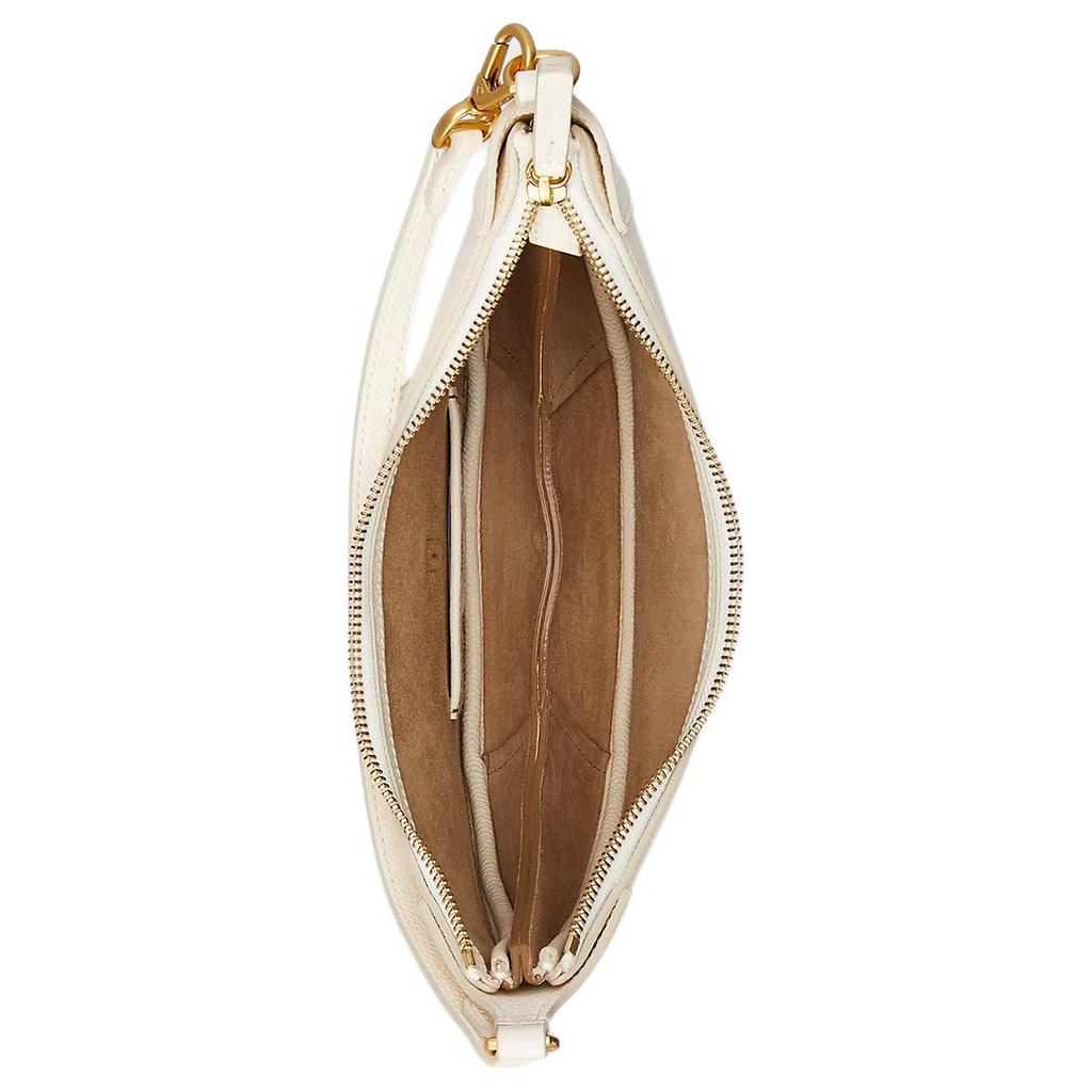 Polo Ralph Lauren Polo ID Brand Logo Zipper Closure Dumpling Bag Leather Crescent Shoulder Bag Mini Women Bags Ivory 428895802007