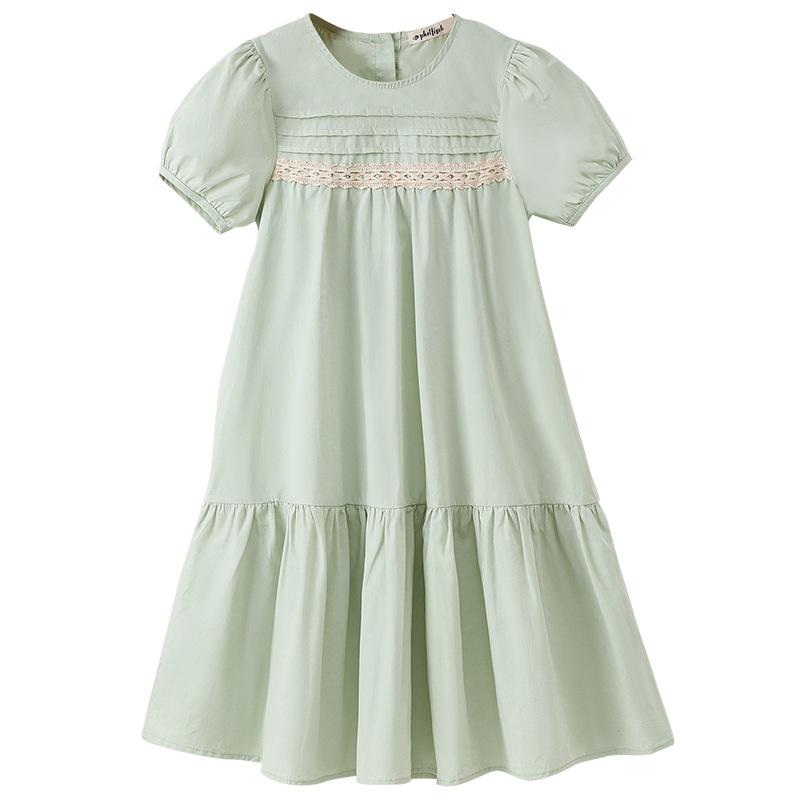 Girls Fashionable Pure Cotton Dress - Summer Children s Princess Light Green Dress 120cm светло-зеленый
