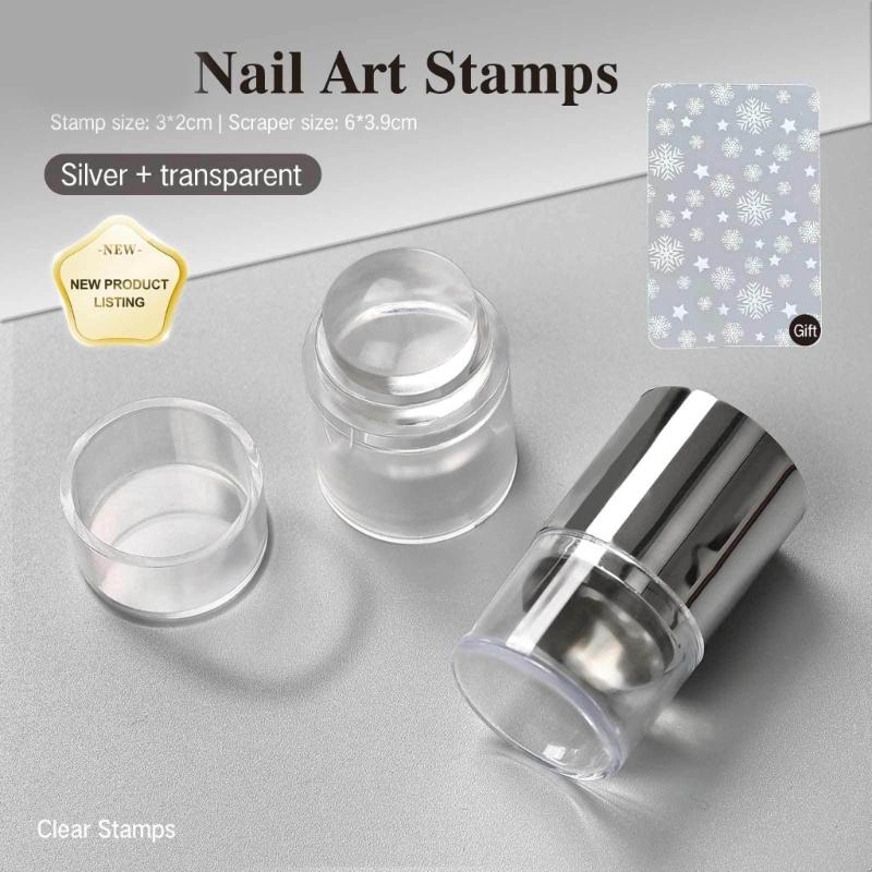 Mini Transparent Silicone Nail Stamp Tool For Precise Pattern Printing Clear Base Design