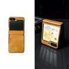 Samsung Galaxy Z Flip7 Crazy Horse Leather Folding Screen Case - Leather Texture Frosted Protective Cover