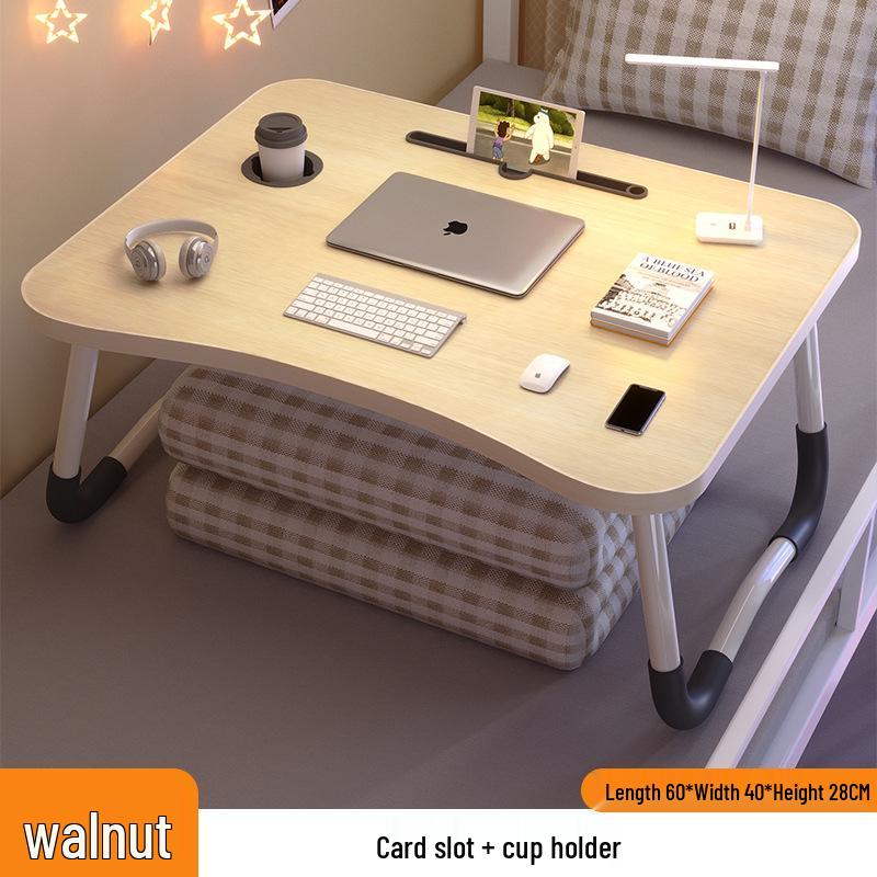Folding Bedside Desk/Table for Laptop & Study - Bay Window, Bedroom, or Pit Use with Large Brackets