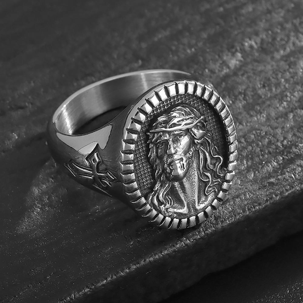 Vintage Stainless Steel Knights Templar Rings for Men Women Hip Hop Shield Sword Shaped Warrior Ring Punk Amulet Jewelry Gifts