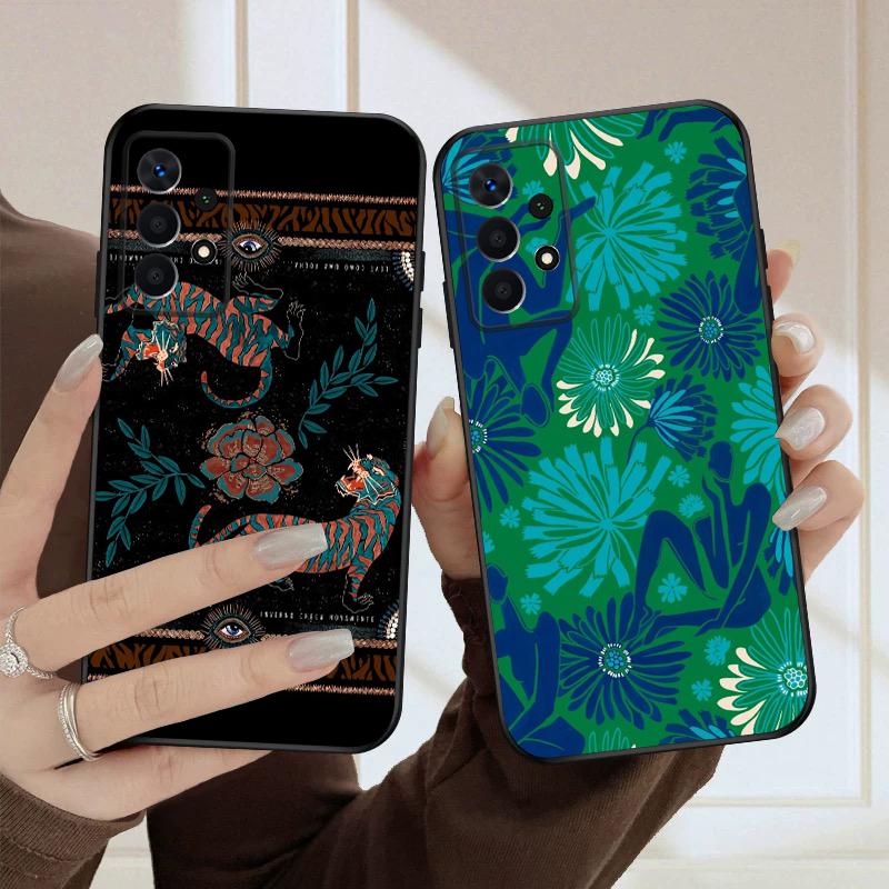 Flowers and Women For Samsung A03 Core A 04 05 06 12 14 15 16 22 23 Galaxy A25 26 4G 34 35 52 53 56 71 73 90 5G soft phone case
