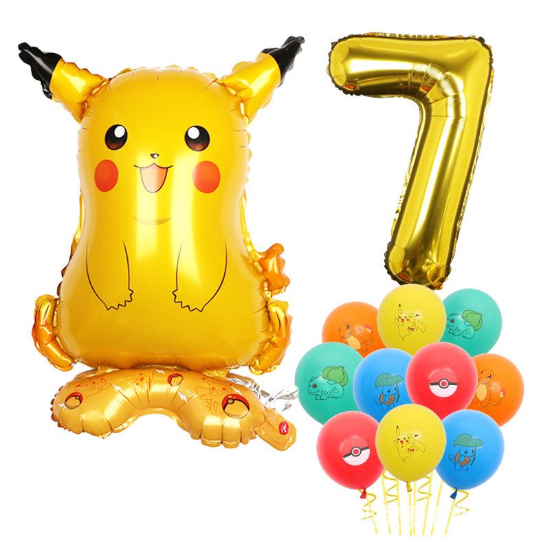 Standing Pokémon Pikachu Squirtle Child Elf Birthday Aluminum Film Printing Latex Balloon Gift
