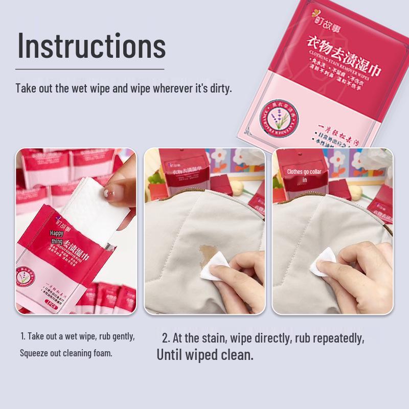 Machi Story Portable Stain Remover Wipes for Clothing & White Shoes