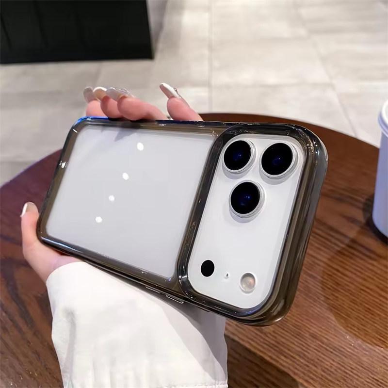 

Прозрачный акриловый чехол для телефона для iPhone 17 Air 17 Pro Max Бампер Жесткая Противоударная Задняя Крышка iPhone 17 чёрный