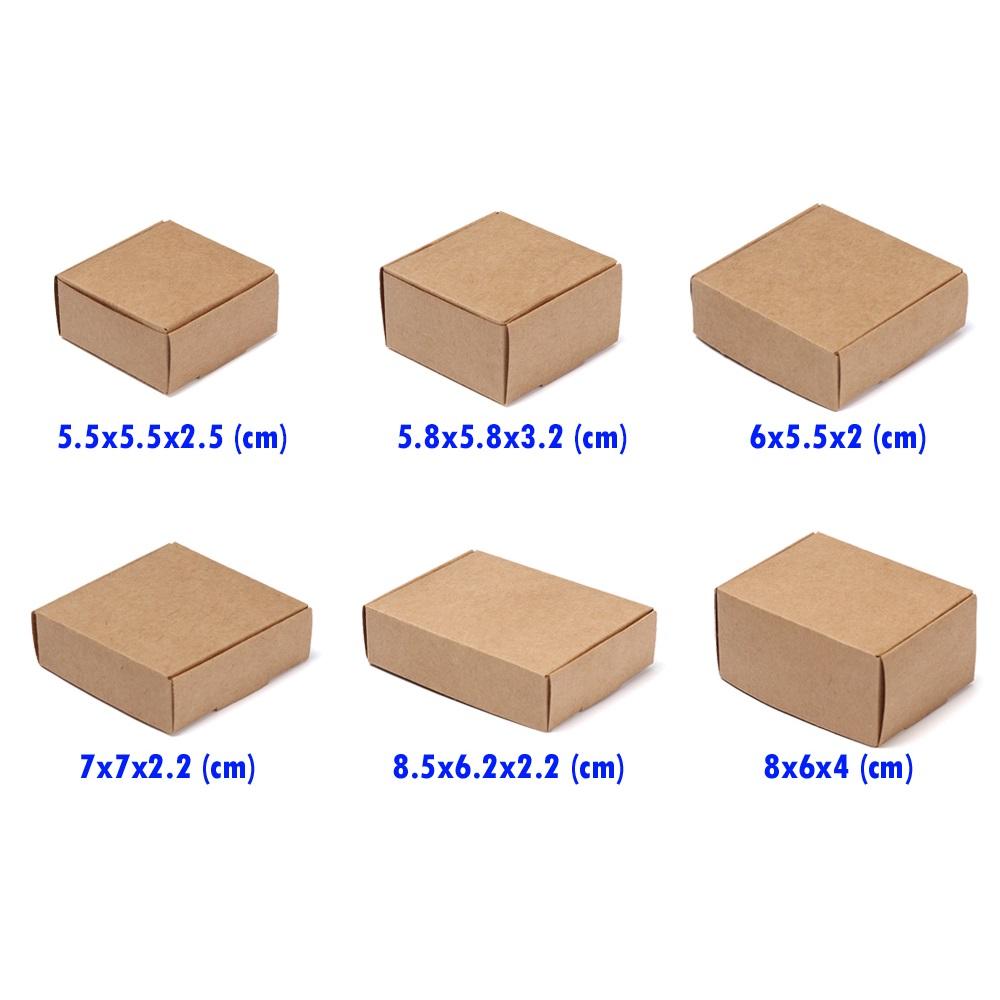 10Pcs Kraft Paper Box Cardboard Package Box Handmade Candy Box Jewelry Storage Box Gift Box Wedding Event Party Supplies Brown