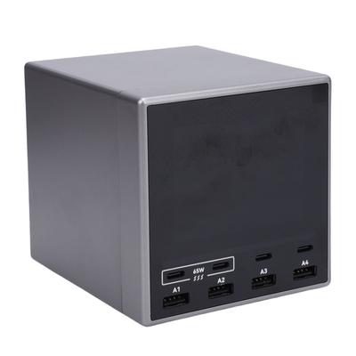 80W USB A Ladestation 4 Ports USB C PD Schnellladestation Farbe Digitales Display Unterstützung PD3.1 PD3.0 QC3.0 für Laptops