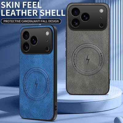 For Iphone 17 Magnetic Protector Phone Case For Iphone 17 Pro Max Sheepskin Leather Soft Shockproof Cover For Iphone 17 Air Case