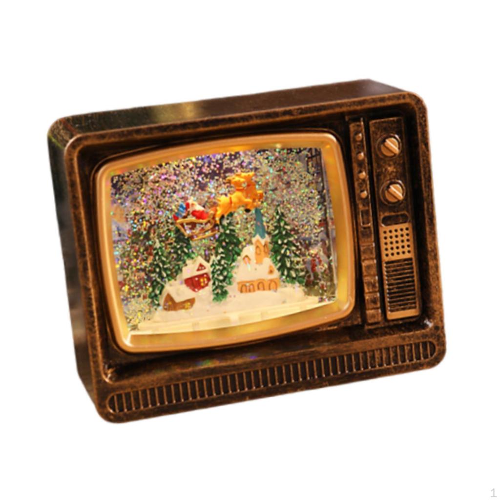 Lantern with Music Box, Snow Globe Ornament, Original , Light-Up TV Effect, Festive And