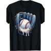Baseball Drip Boys Glove Ice Cream Drip Youth Sports T-Shirt Same Style for Men and Women 2025 Summer Short-sleeved Printed