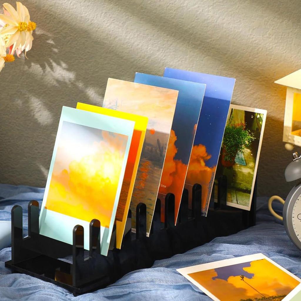 1/2/3 Stück 12-stufiger Präsentationsständer für Grußkarten, Acryl, Postkartenstand, Kunst-Präsentationsständer, Lesezeichen-Aufbewahrungshalter für Verkaufstheke, Schreibtisch, Tischplatte