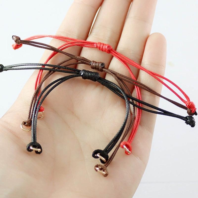 2 Stück Handgefertigtes Gewebtes Armband Halbfertiges Handseil für Frauen Mädchen Wachsfaden Armbänder Freundschaftsschmuck Geschenk