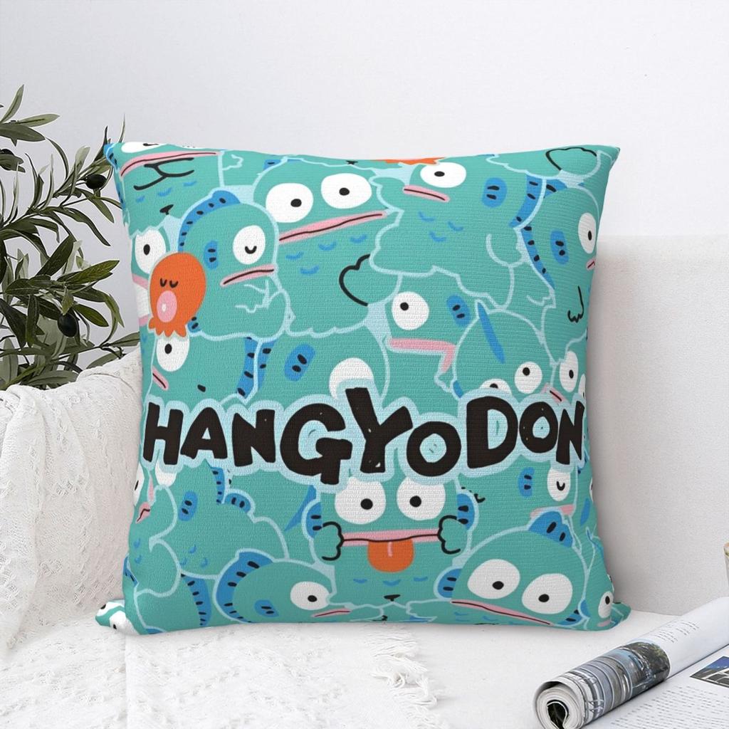 Hangyodon Cartoon Pillowcase Printed Polyester Cushion Cover Decorative Throw Pillow Case Cover Home Square 18''
