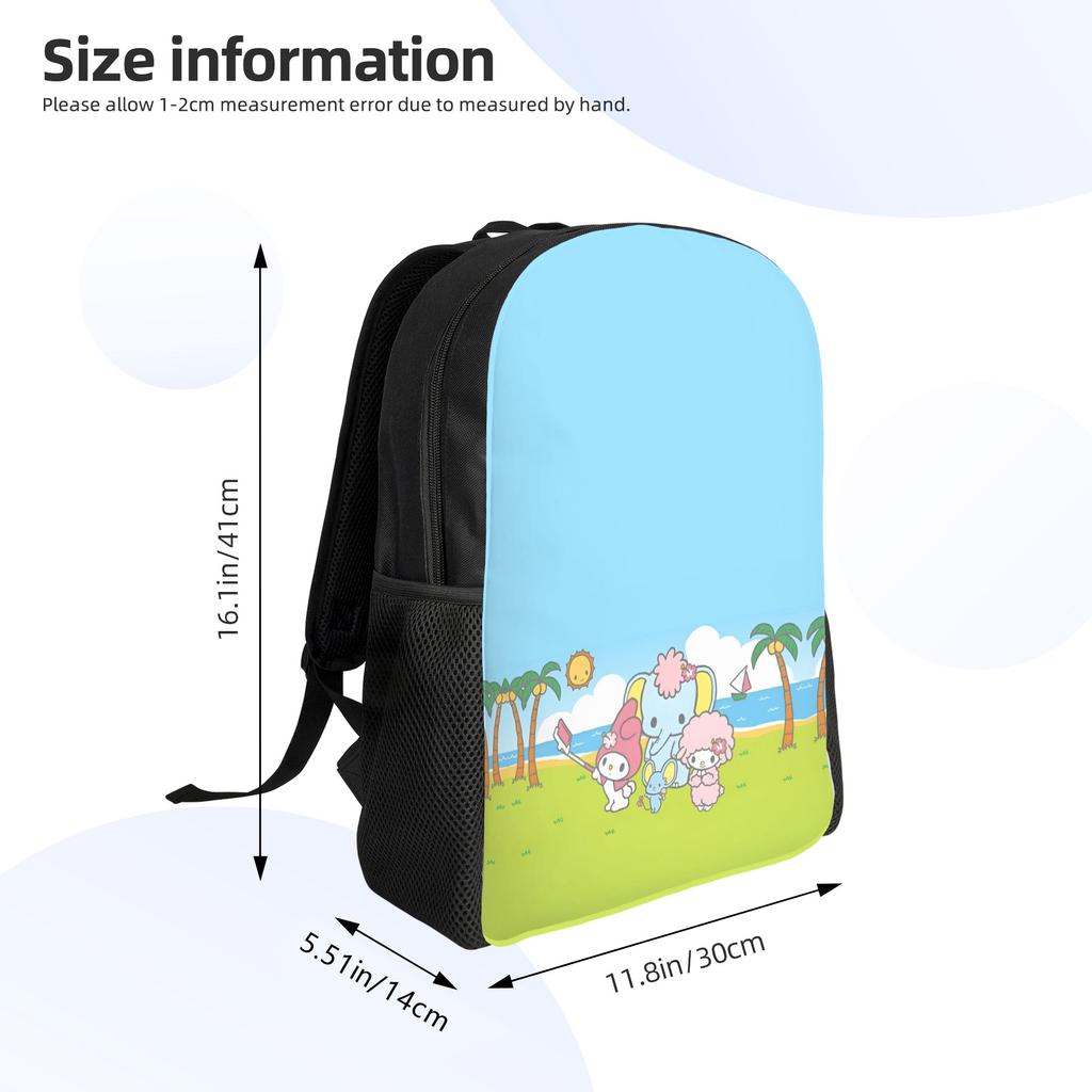 3D Printing M-Melodies Backpack for Boys Girls Cute Rabbit College School Travel Bags Men Women Bookbag Fits 15 Inch Laptop