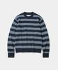 UNIFORM BRIDGE Stripe Hairy Knit Navy
