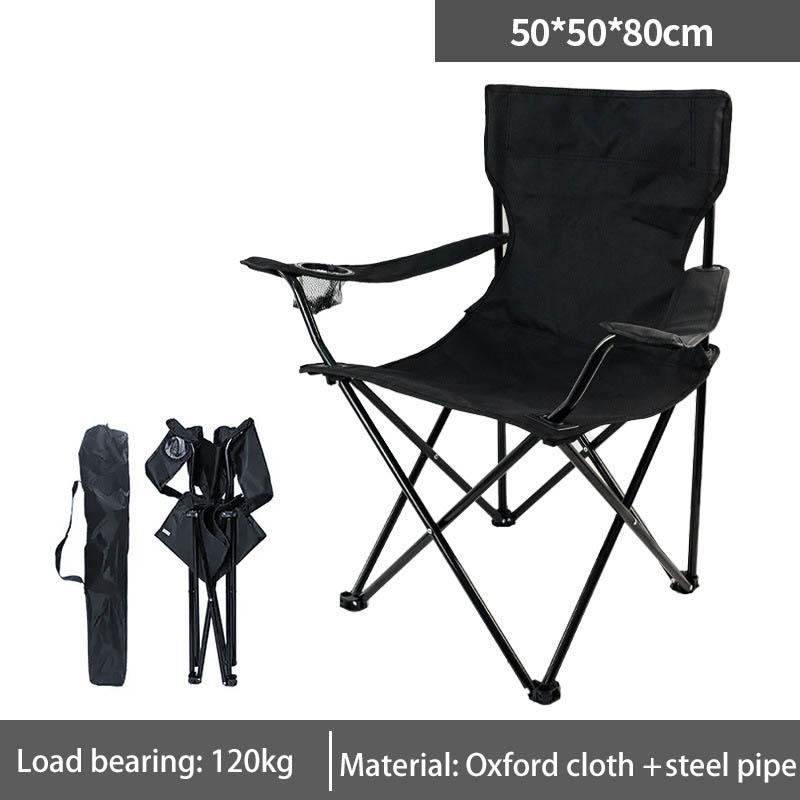 Portable Folding Outdoor Chair Beach Camping Armrest Chair Backrest Fishing Seat Leisure Foldable Chair