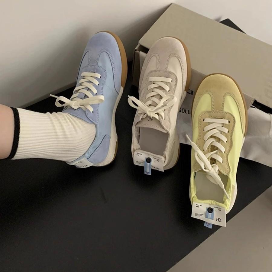 Forrest Gump Shoes Women's 2025 New Ballet Training Shoes Lace-up Retro Versatile Work Lightweight Breathable Sports Little White Shoes