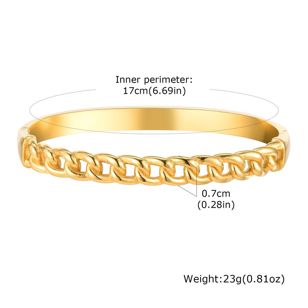 Fashion Twist Chain Stainless Steel Bangle Bracelet for Women Minimalist Vintage Irregular Cuff Bracelets Openable Jewelry Gifts