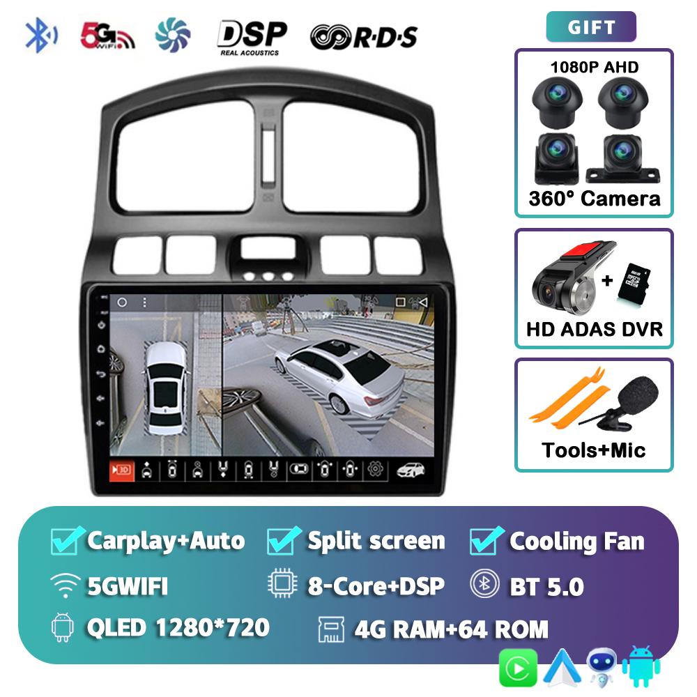 Android 14 Carplay Auto Car Radio For Hyundai Classic Santa Fe 2005 2006-2015 GPS Multimedia Video Player Head Unit 2Din Stereo