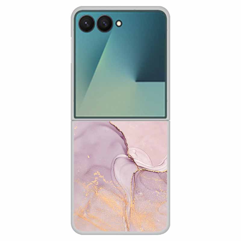 Funda For SAMSUNG Z Flip 7 Cases Marble Clear Hard PC Phone Back Cover for Galaxy Z Flip7 5G Back Cover ZFlip7 Transparent Shell