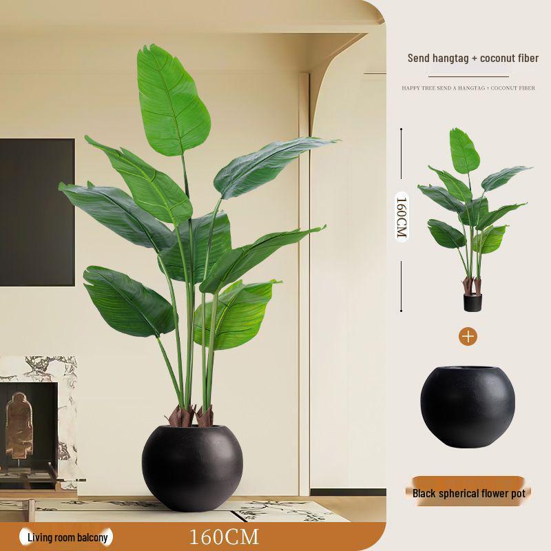 Large Faux Bird of Paradise Tree - Indoor Living Room Floor-Standing Luxury Green Plant Decor