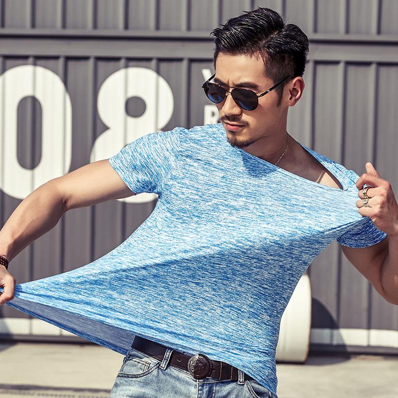 Abbigliamento da Uomo Manica Corta Girocollo Spalla Larga Sportivo Alta Elasticità Camicia Mimetica