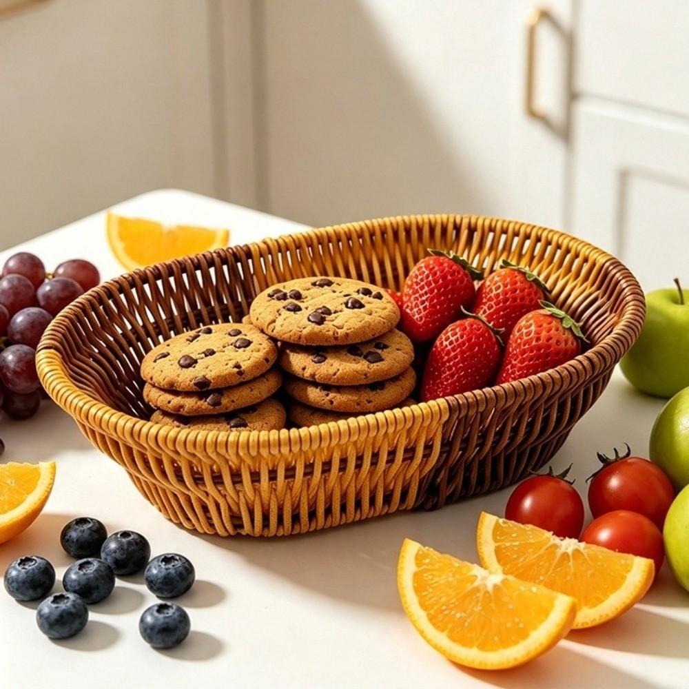 Multi-purpose Rattan Basket Creative Storage Tray New Storage Basket For Kitchen Organizer