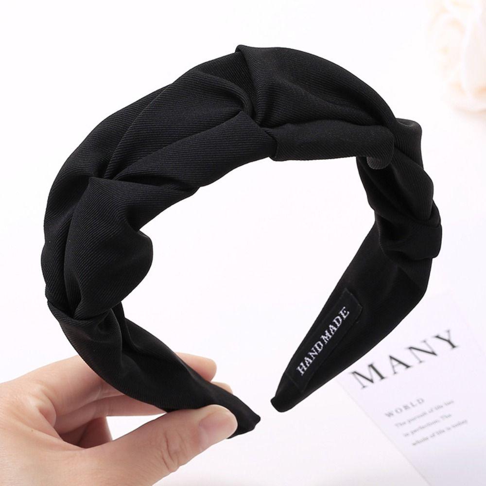 Women Girls Wide Top Knot Hair Bands Headdress Solid Color Cloth Headband Bezel Girls Hairband Hair Hoop Female Hair Accessories