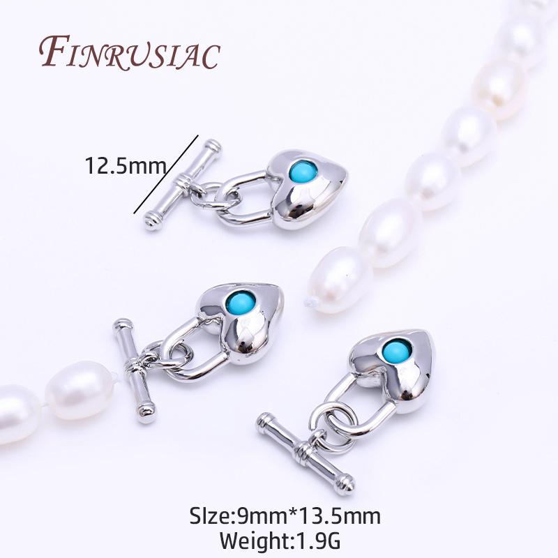 18K Real Gold Plated Geometry Heart OT Clasp For Bracelet Necklace Components,Dainty Brass Toggle Clasp DIY Accessory Wholesale