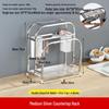 Stainless Steel Kitchen Utensil Holder with Integrated Chopping Board and Multifunctional Storage for Knives and Chopsticks.