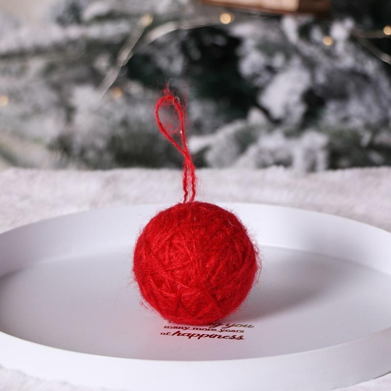 5cm Woolen Ball Christmas Tree Pendant Red Pink White Xmas Drop Ornaments Christmas Decoration For Home 2025 Christmas