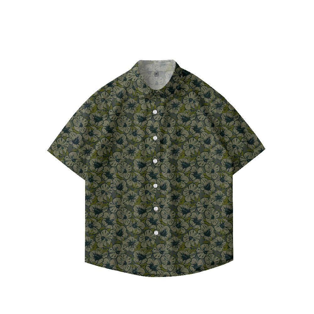 Summer 3D Printed Short Sleeve Flower Shirt Men'S Vintage Hawaiian Beach Casual Loose Men'S Large Size Shirt