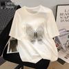 Women's Fashion Rhinestone Print Knit Top