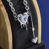 Steel Titanium Sophisticated Heart Necklace With Twisted Chain Design For Women