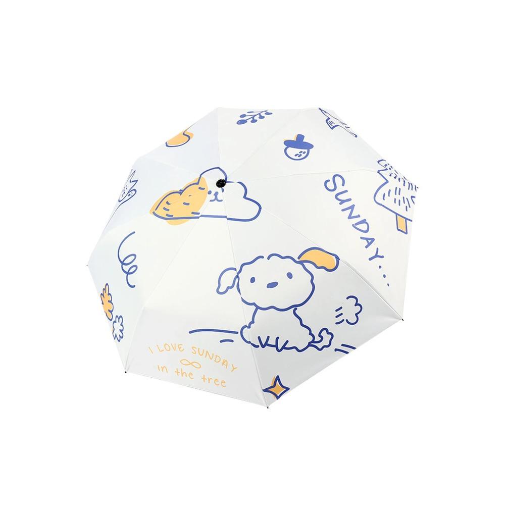 Fresh and Cute Salt Series Creative Fully Automatic Rain and Sunscreen Umbrella Forest Series Retro and Simple Sun Umbrella