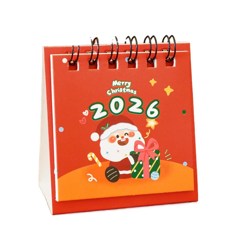 Cute Christmas 2026 Desk Calendar Cartoon Portable Schedule Planner Coil Binding Daily Planner Office School Supplies