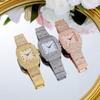 Hot Sale Fashion Square Diamond Full Diamond Roman Graded Scale Ladies Watch Women's Watch Quartz Watch Silver Gold