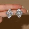 Fashionable Diamond Shaped Design Earrings with a Light Luxury Style and High-end Feel for Women