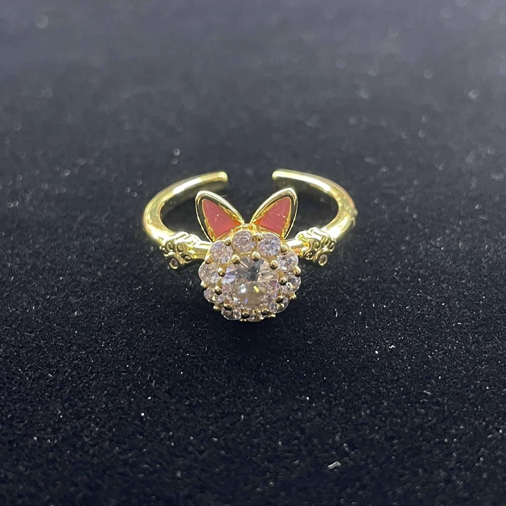 

New Product Turn Lucky Cat Ring Femininity Niche Lamp Luxury Open Rotating Jewelry Premium Durable Quality Useful